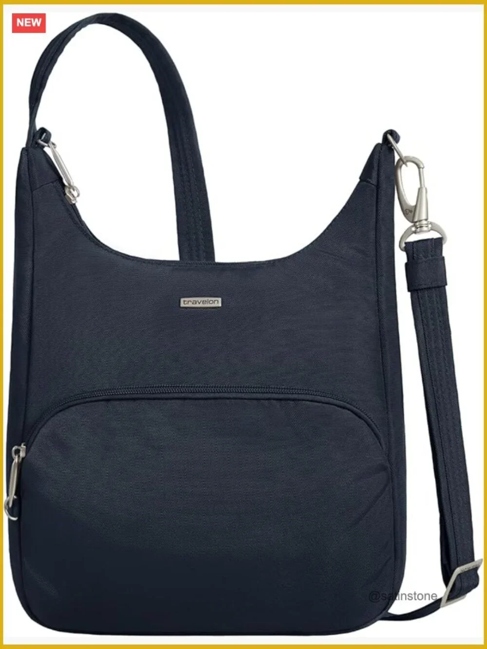 Anti-Theft Messenger Bag with RFID Protection, Locking Zippers